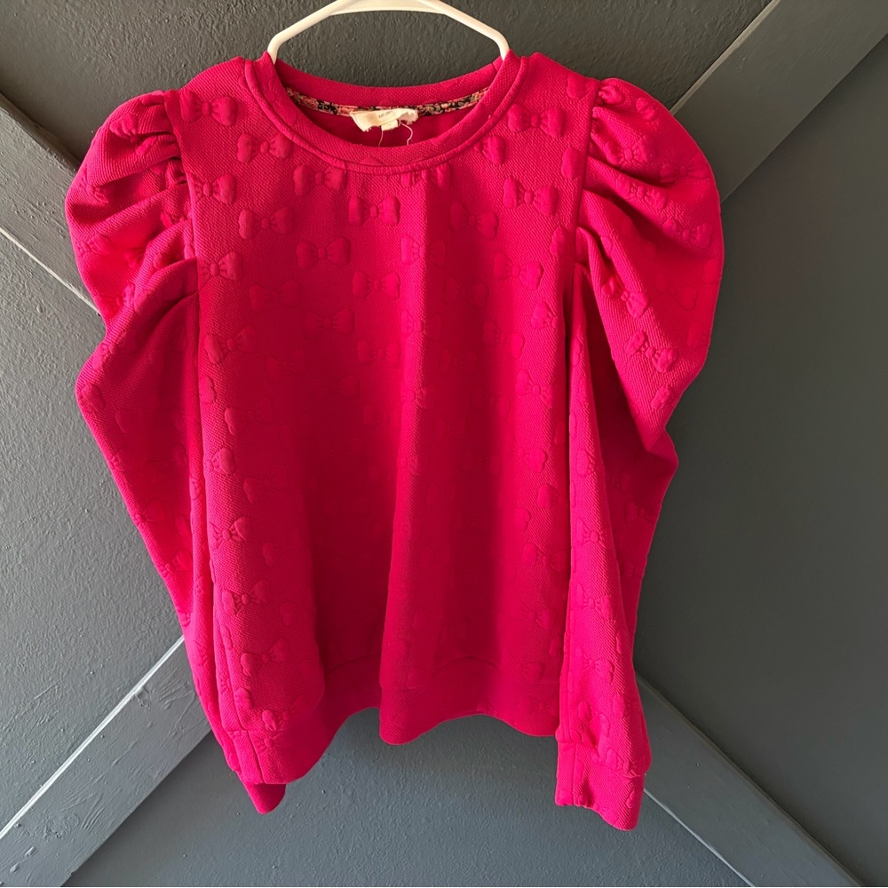 Pink Puff Sleeve Sweater